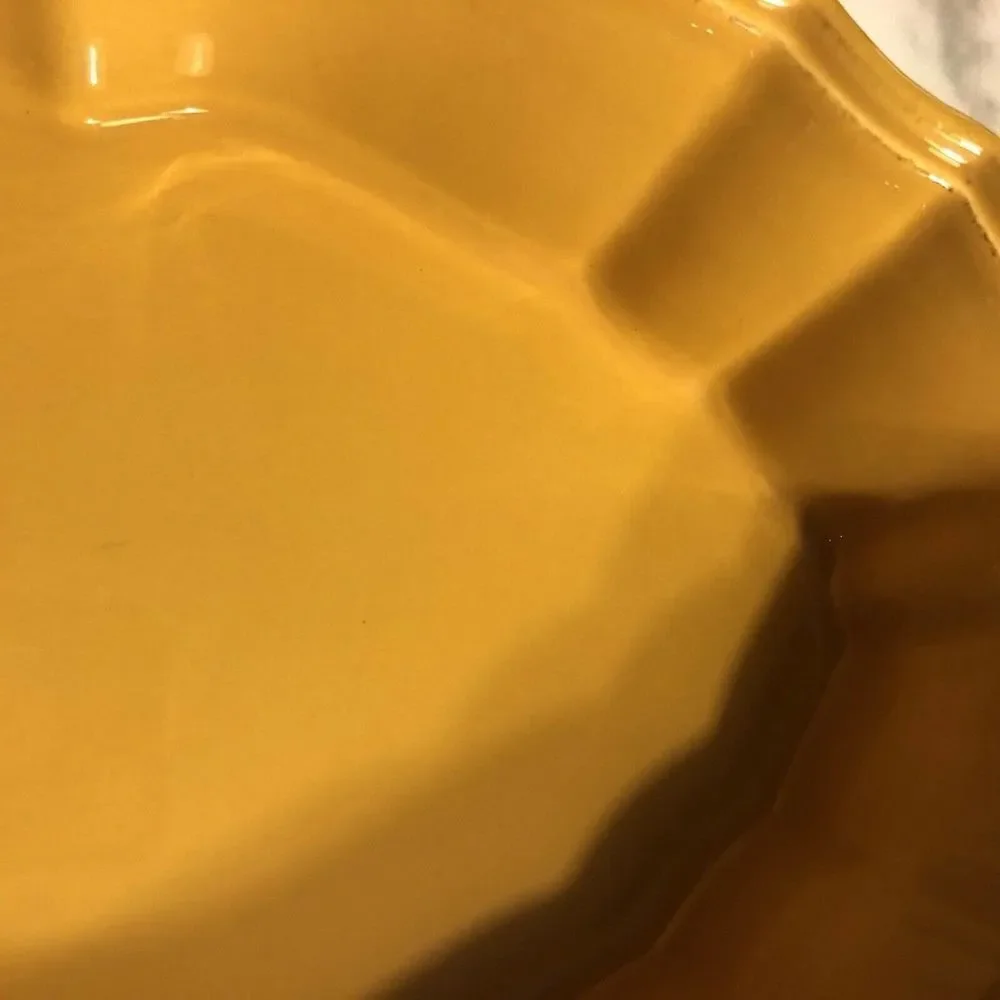 Stoneware by Grestel Scalloped Yellow Oval Baker Made in Portugal